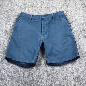 Askov Finlayson Vermilion Shorts Mens 34 Blue Chino Made USA Casual Summer